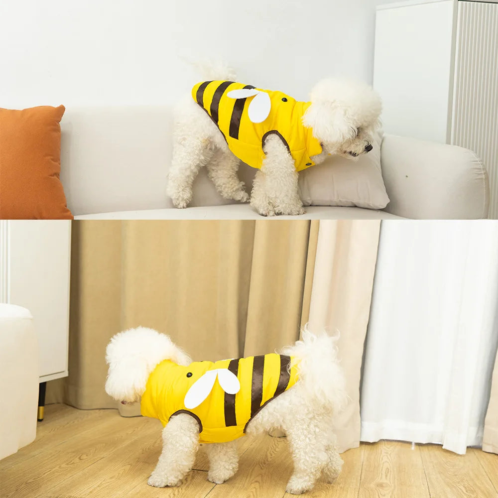 Dog clothes cat clothes bee dog clothes four seasons new bee warm pet waterproof clothes