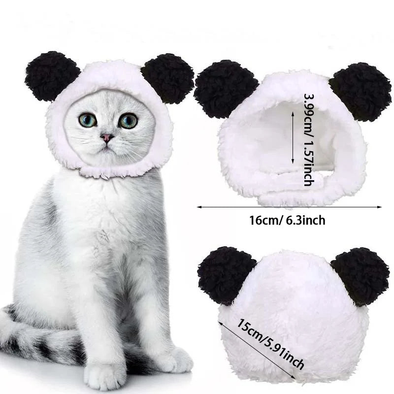 1 Or 2pcs Cute Cat Costume Warm Bear Hats For Cat Adjustable Soft Small Pet Headwear Bear Hat For Cat Puppy Dog Holiday