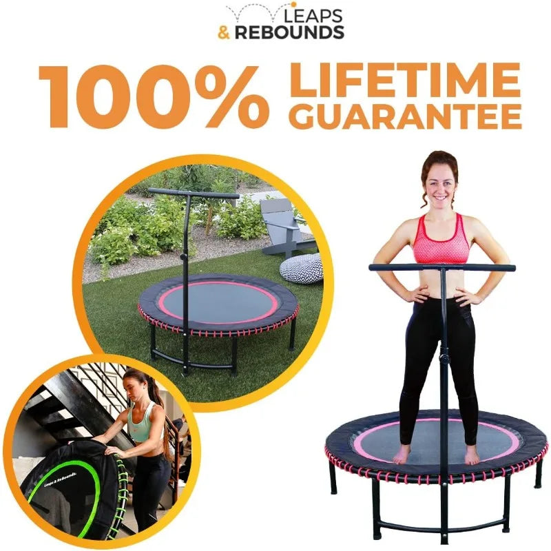 Leaps & Rebounds Adjustable Height Steel Stabilizer Bar Attachment for Mini Fitness Workout Trampolines, Accessory Only