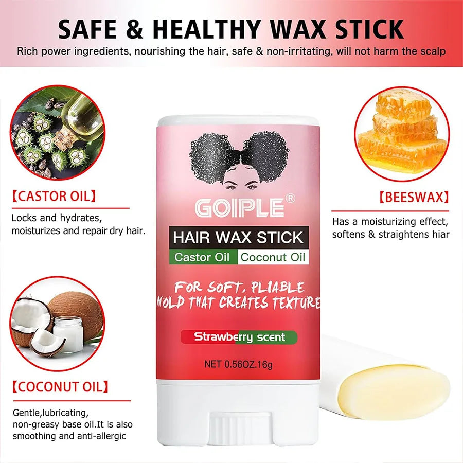 Edge Control for Black Women Natural Hair Gel Africa Edge Pomade Hairstyles Cream and Hair Wax Stick kit with Brush Band