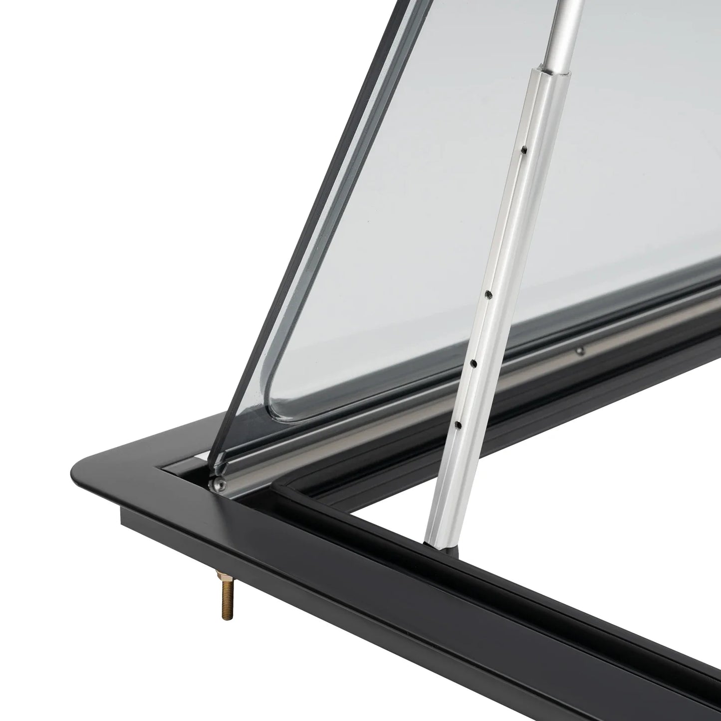 RV Hinged Window with Adjustable Angle,70-Degree Opening Caravan Window with Acrylic Panel Adjustable Sunshade for Light Control