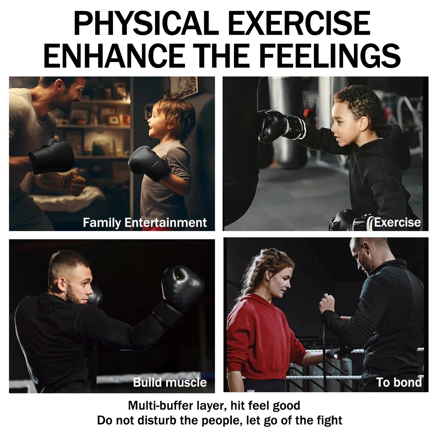 Smart Music Boxing Trainer Wall-Mounted Punching Machine 9-Speed Modes n Professional Boxing Gloves Wall Target Adult Children