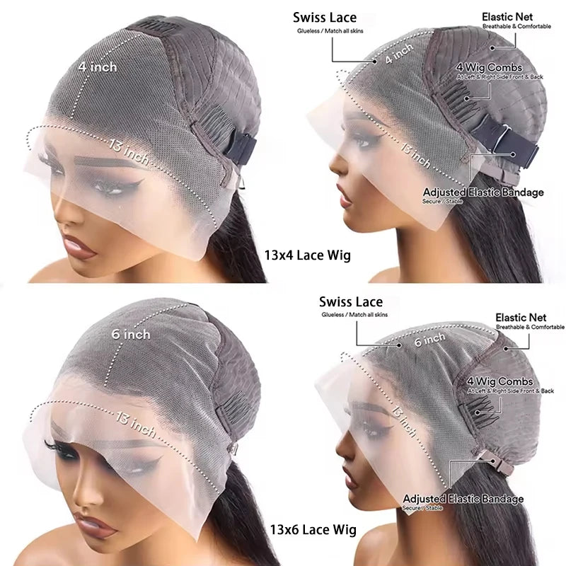 13x6 Lace Front Wigs Human Hair Body Wave Lace Front Wigs Human Hair Natural Color 100% Virgin Human Hair Wig with Baby Hair