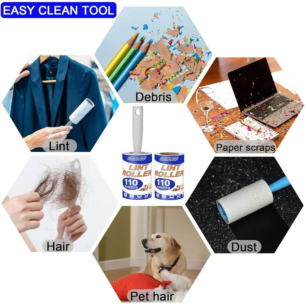 Ultra Sticky Pet Hair Lint Rollers 1100 Sheets Mega Value Lint Remover Clothes Couch Carpet Travel Use