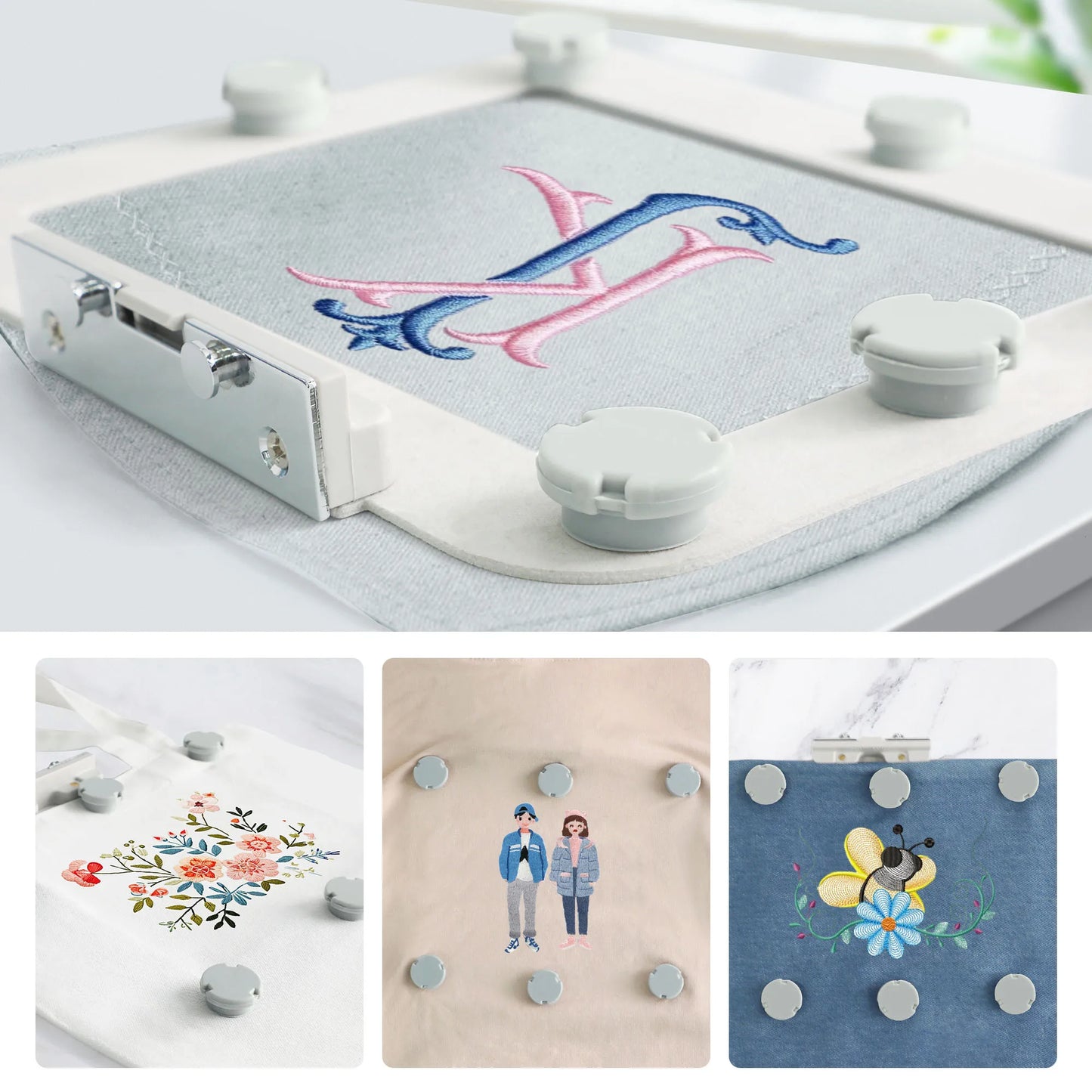 Metal Magnetic Embroidery Hoop 8"*8" 200*200mm for Brother Quattro 6000D 6700D BP2100 XP3 V5LE  Stellaire  XJ2 XP3 XE2 Machines