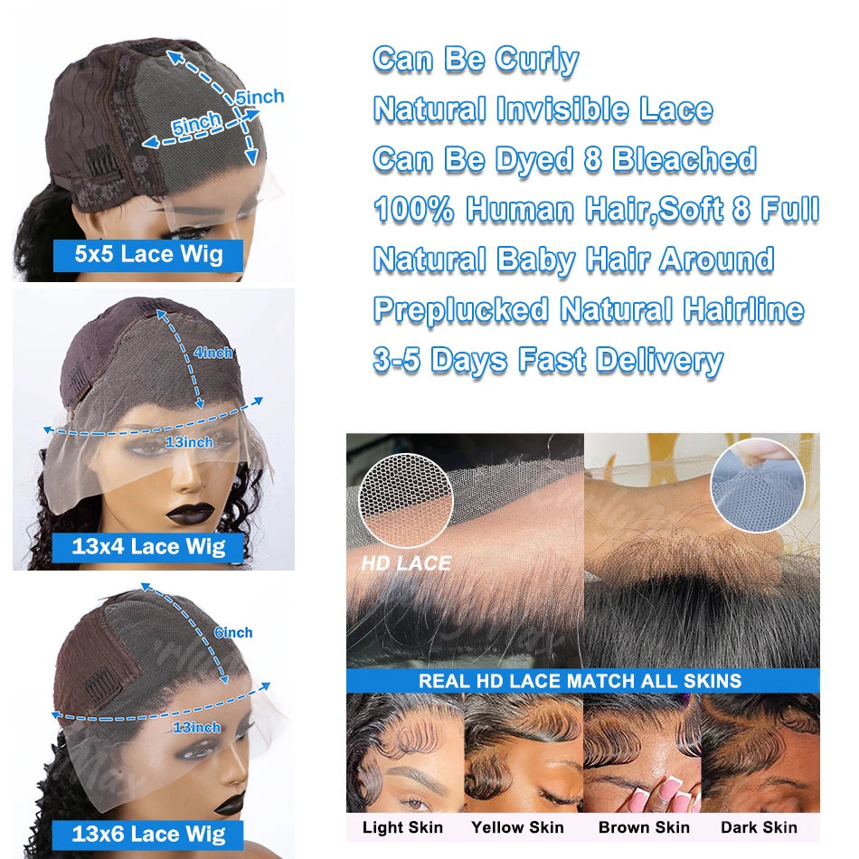 Brazilian Bone Straight Short Bob Human Hair Wigs Straight 13x6 HD Lace Frontal Human Hair Wigs 5x5 Closure Bob Wig For Women