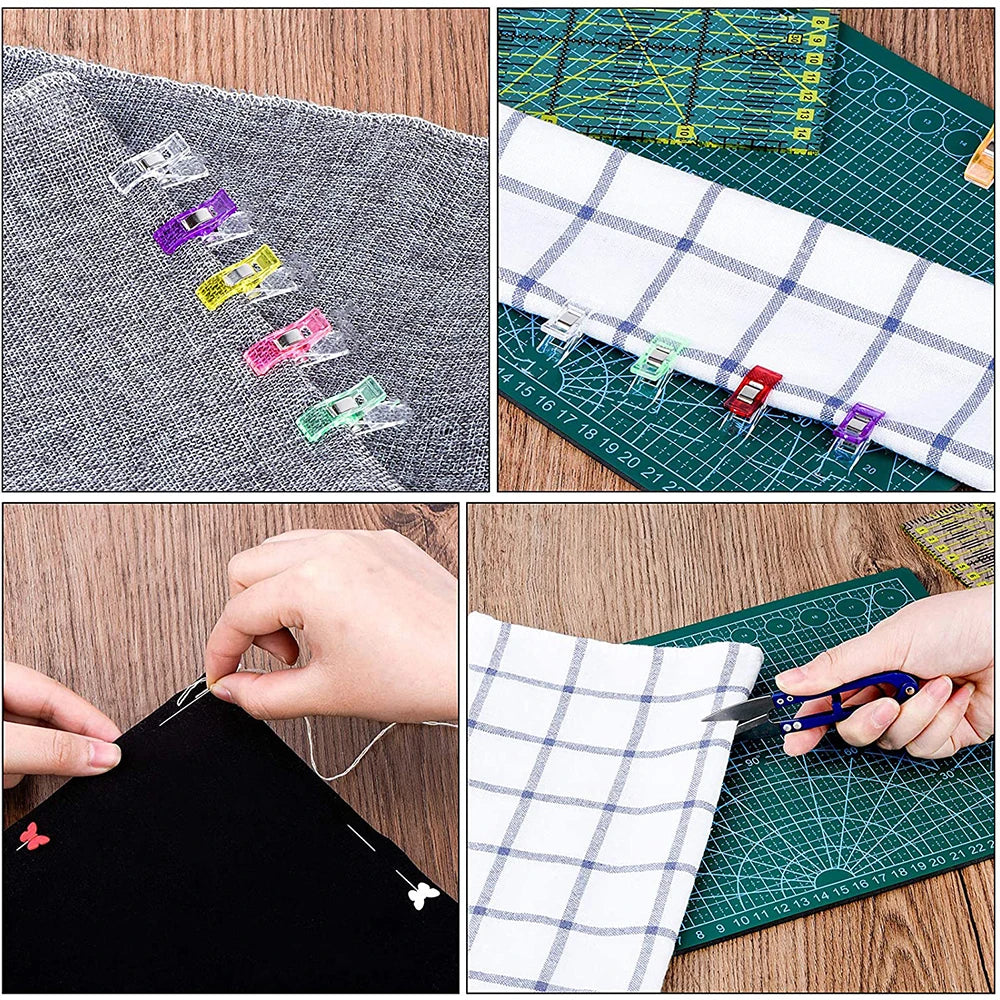 42PCS Rotary Cutter Set 45mm Fabric Cutter Set & Tailor's Scissors & Patchwork Ruler & Carving Knife & Fabric Clips Sewing Craft