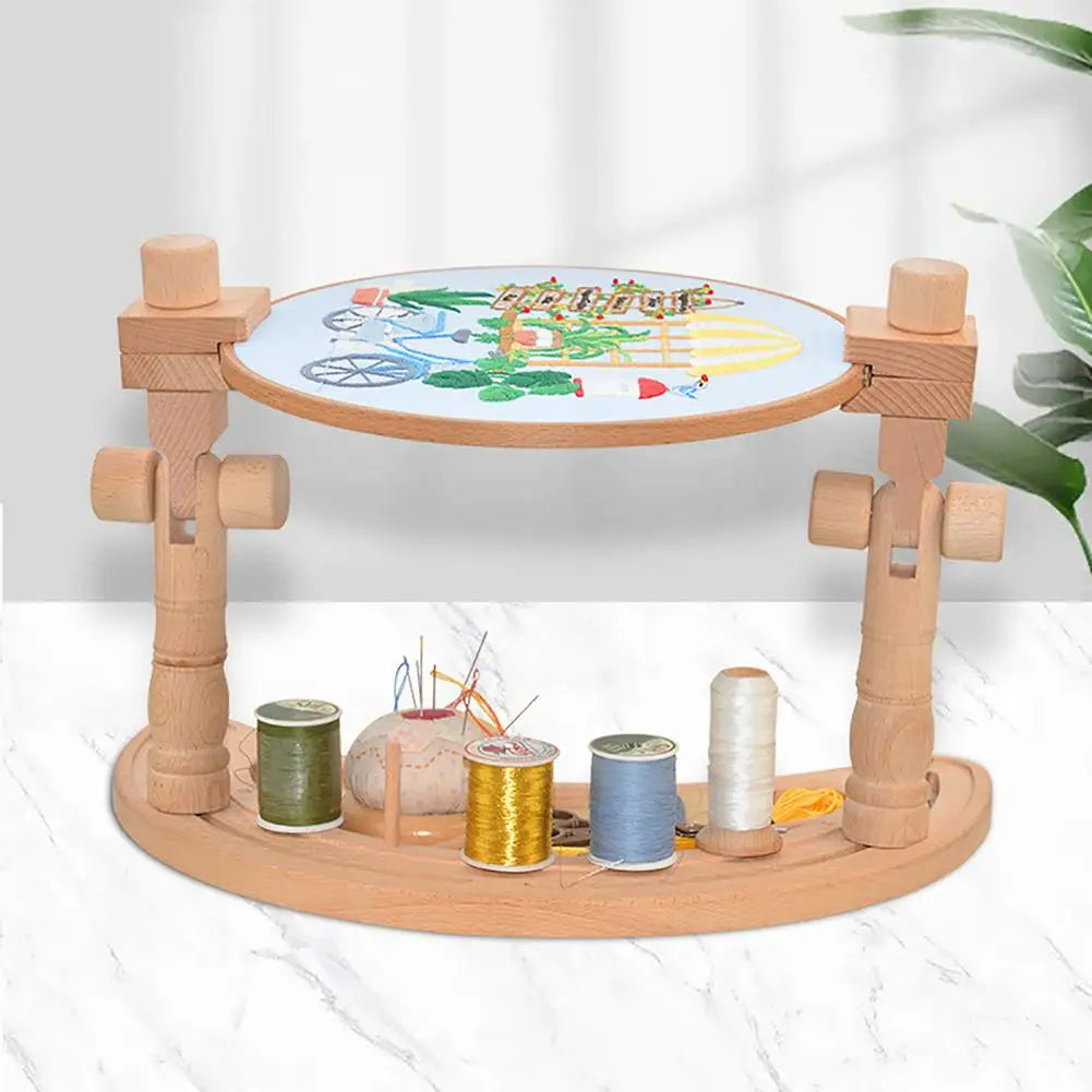 Adjustable Desktop Embroidery Frame Wooden Cross Stitch Craft Sewing Tools Bracket Frame Hoop Handicrafts Sewing Craft