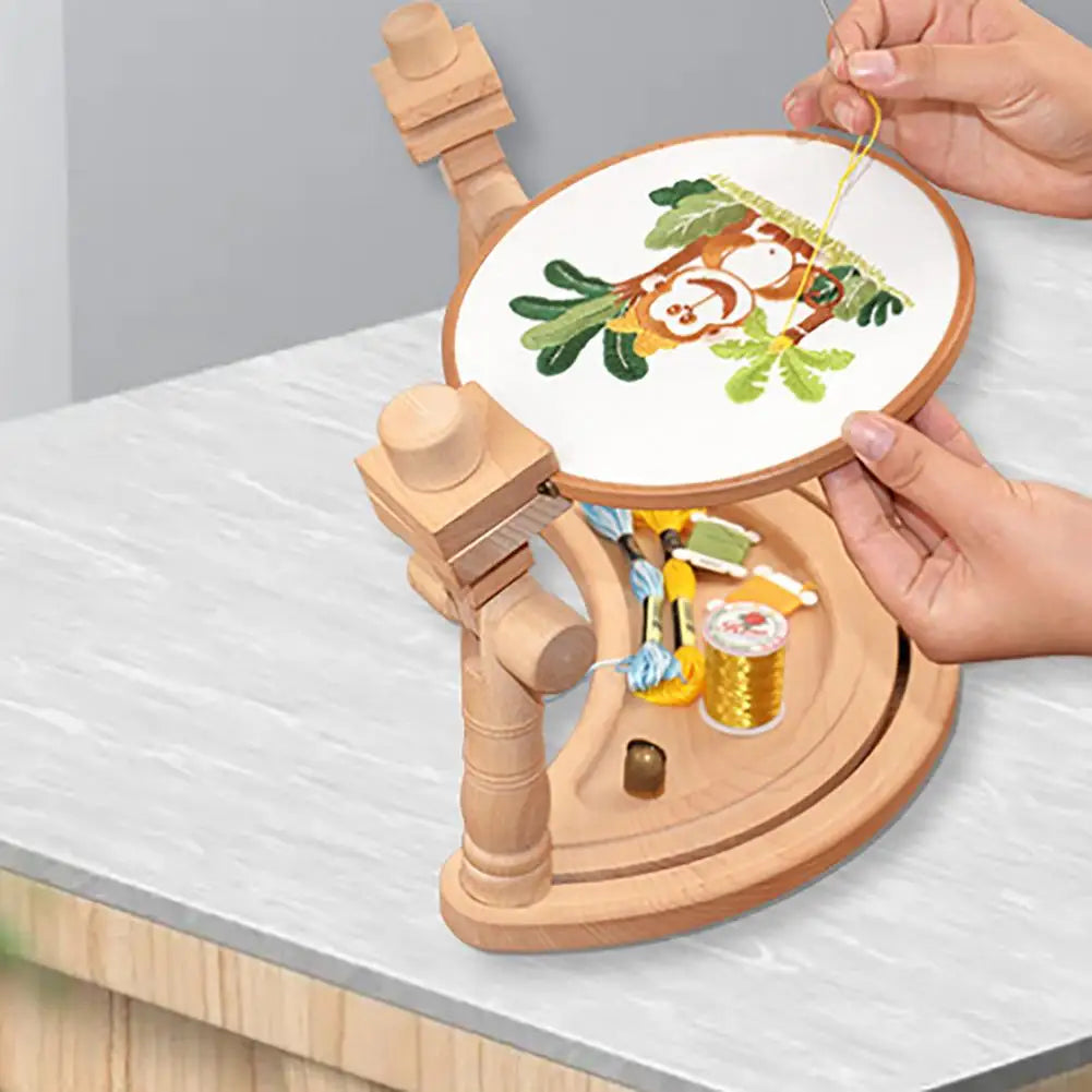 Adjustable Desktop Embroidery Frame Wooden Cross Stitch Craft Sewing Tools Bracket Frame Hoop Handicrafts Sewing Craft