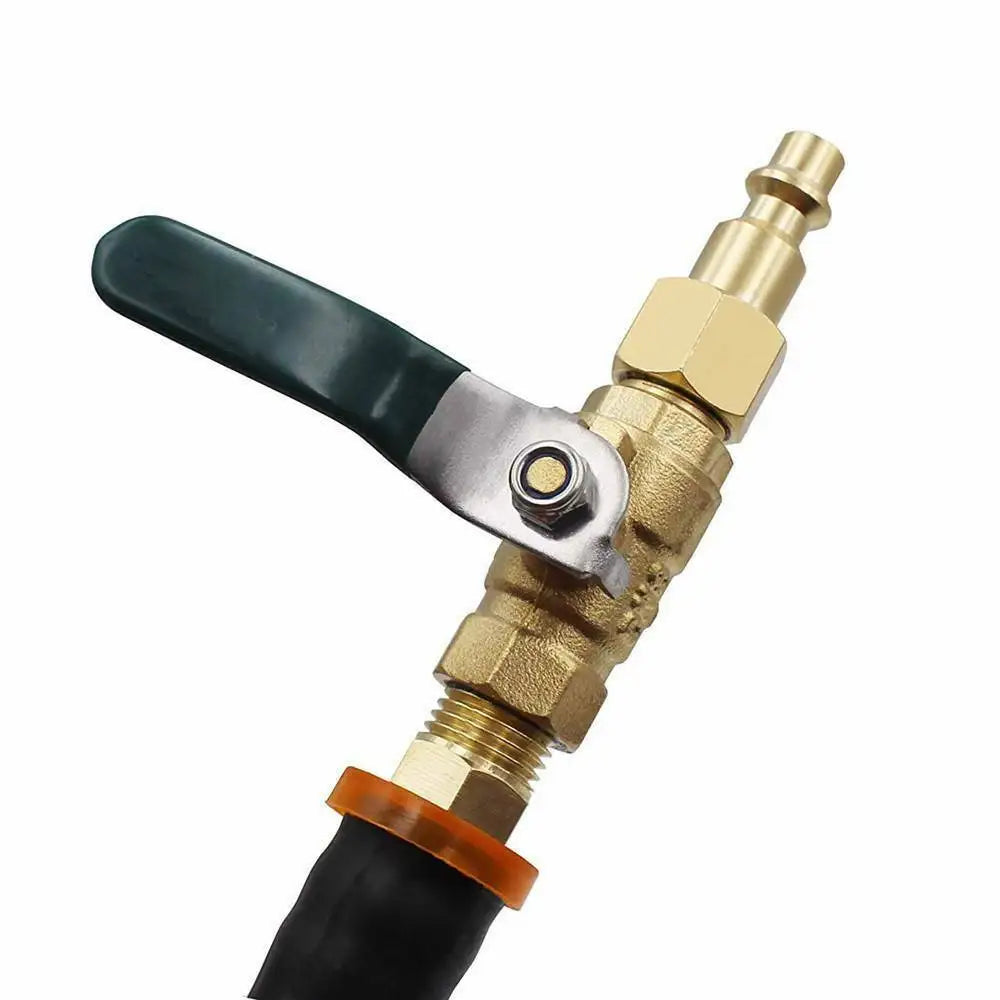 RV Winterizing Blow Out Adapter W Shut-Off Valve 3/4"-11 NH Thread & 1/4" Quick-connect for Motorhome Boat Camper Travel Trailer