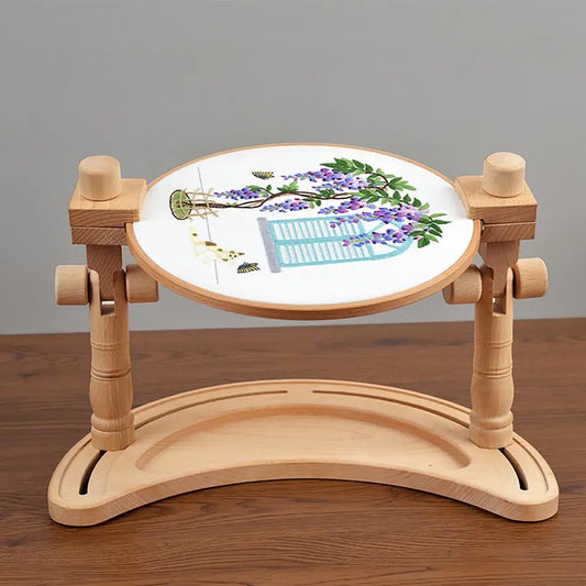 Adjustable Desktop Embroidery Frame Wooden Cross Stitch Craft Sewing Tools Bracket Frame Hoop Handicrafts Sewing Craft