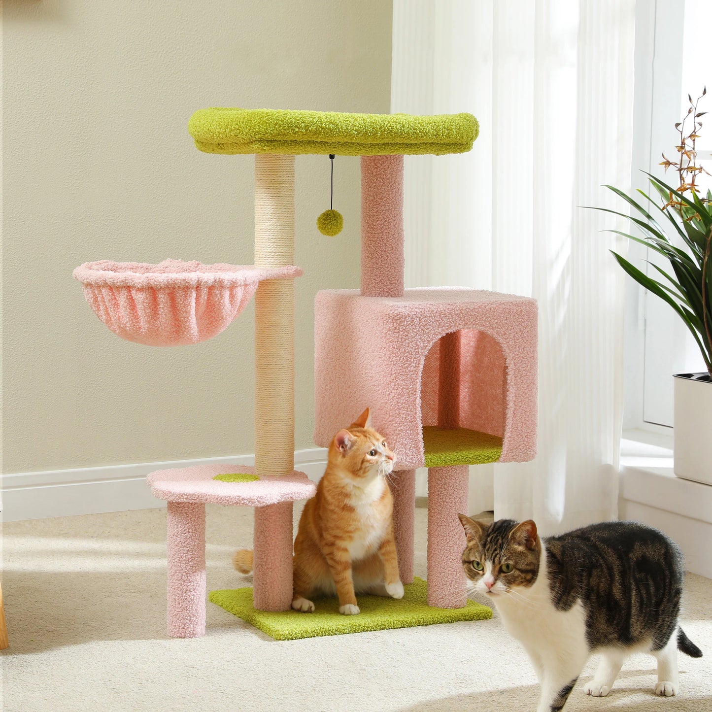 Luxury Cat Tree for Indoor Multi-Level Cat Tower with Condo Hammock Padded Perch Cat Scratching Post Cat Accessories Cat Toys