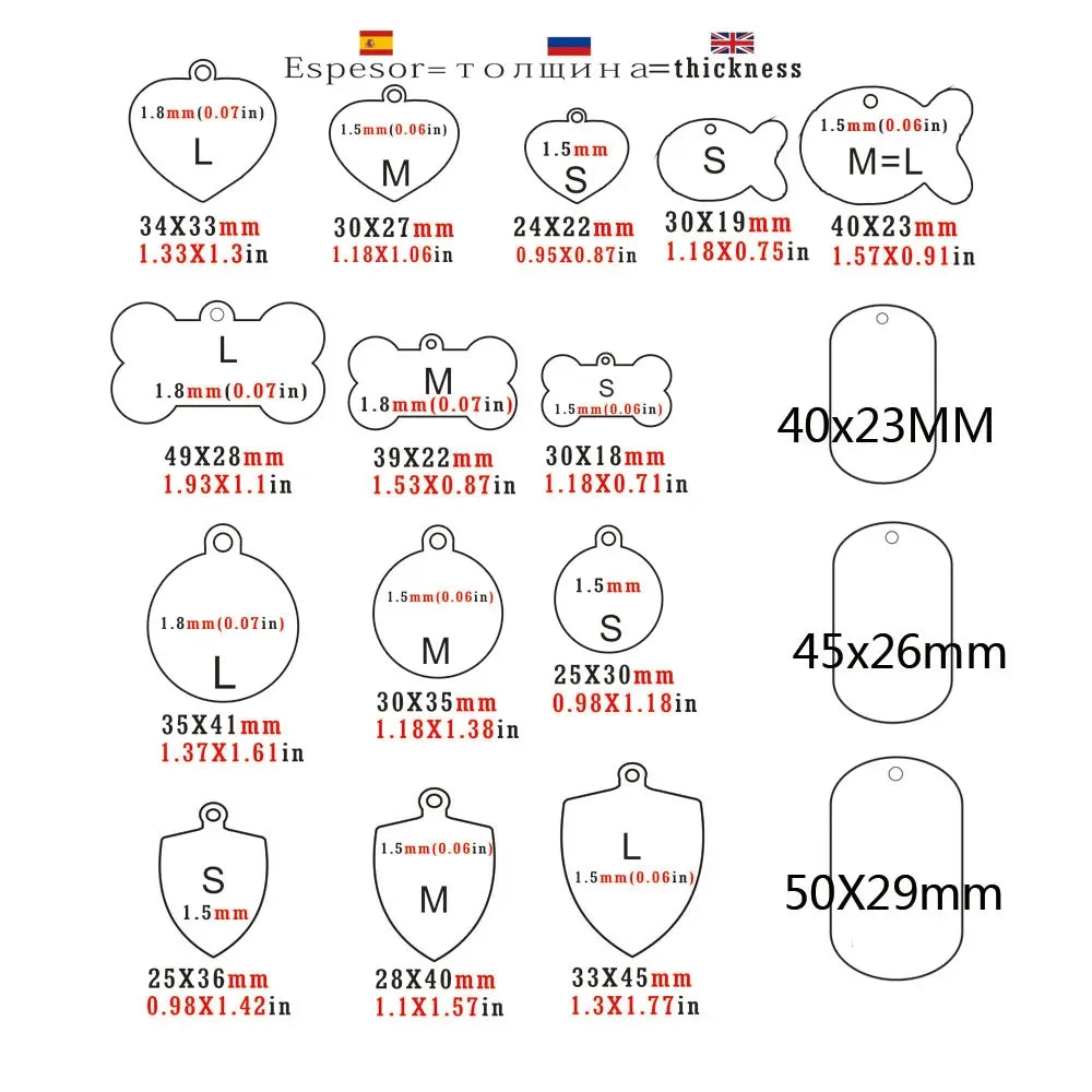 Dog ID Tag Free Engraving Name Tel Pet Collar Harness Pendant Clothes Accessories For Cat Custom Puppy Kitten Leash Pet Supplies