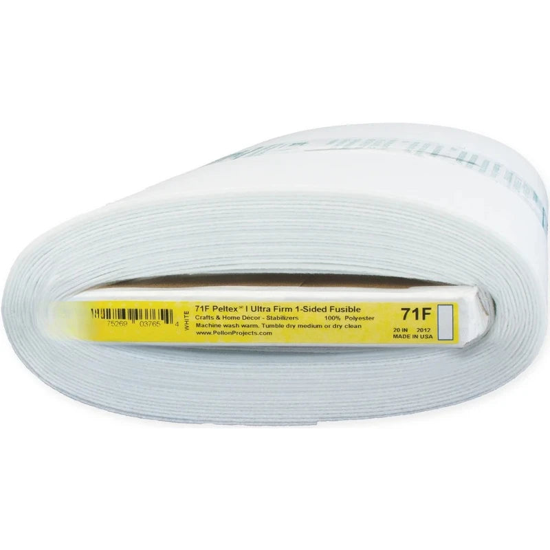 71F Peltex Fabric Interfacing, White, 20" x 10 Yards by the Bolt