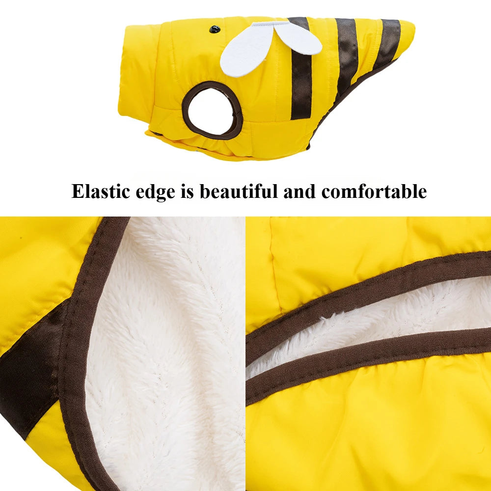 Dog clothes cat clothes bee dog clothes four seasons new bee warm pet waterproof clothes