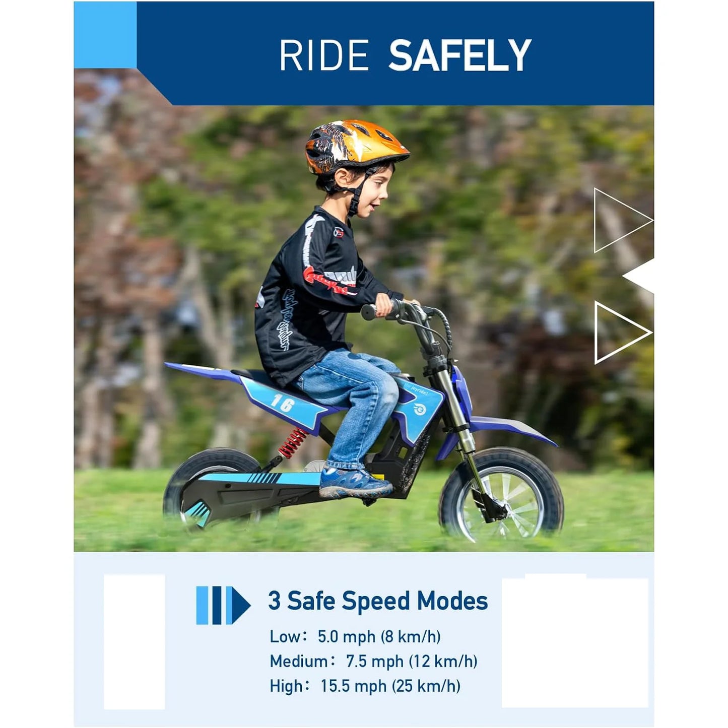 Hiboy 36V&300W Electric Motorcycle - Up to 15.5MPH & 13.7 Miles Long-Range, 3-Speed Modes Electric Dirt Bike for Kids Ages 3-10