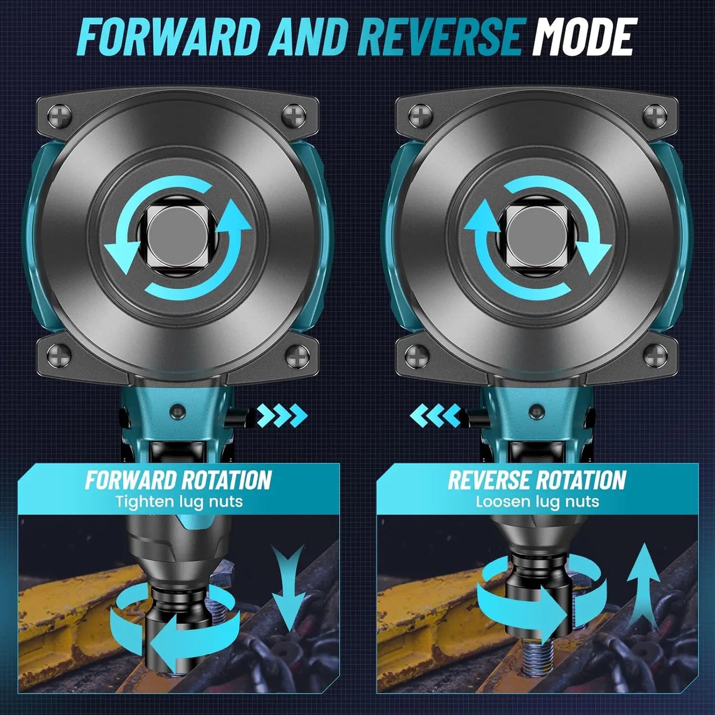 Seesii 2000Nm Cordless Impact Wrench 3/4''Brushless Power Impact Gun Heavy Duty Electric Driver for Truck Mower Car Repair Tools