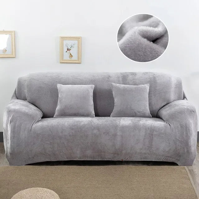 Thick Plush Sofa Covers Velvet Couch Cover Case for Living Room Soft Keep Warm Furniture Protector with 1Pc Free Pillowcase