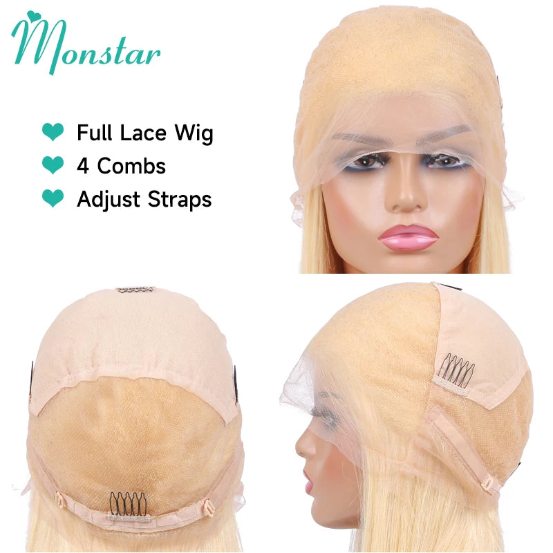Human Hair Full Lace Blonde Lace Front Wig Human Hair 360 Lace Frontal Wig 613 13x6 Hd Lace Frontal Wig Brazilian Body Wave Wigs