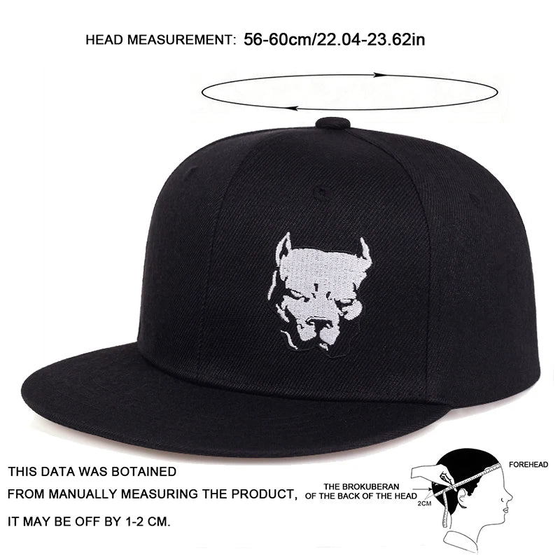 1piece Unisex Dog Head Embroidery Hip Hop Hat Outdoor Adjustable Sunscreen Leisure Hat Spring Autumn Travel Tourism Vacation
