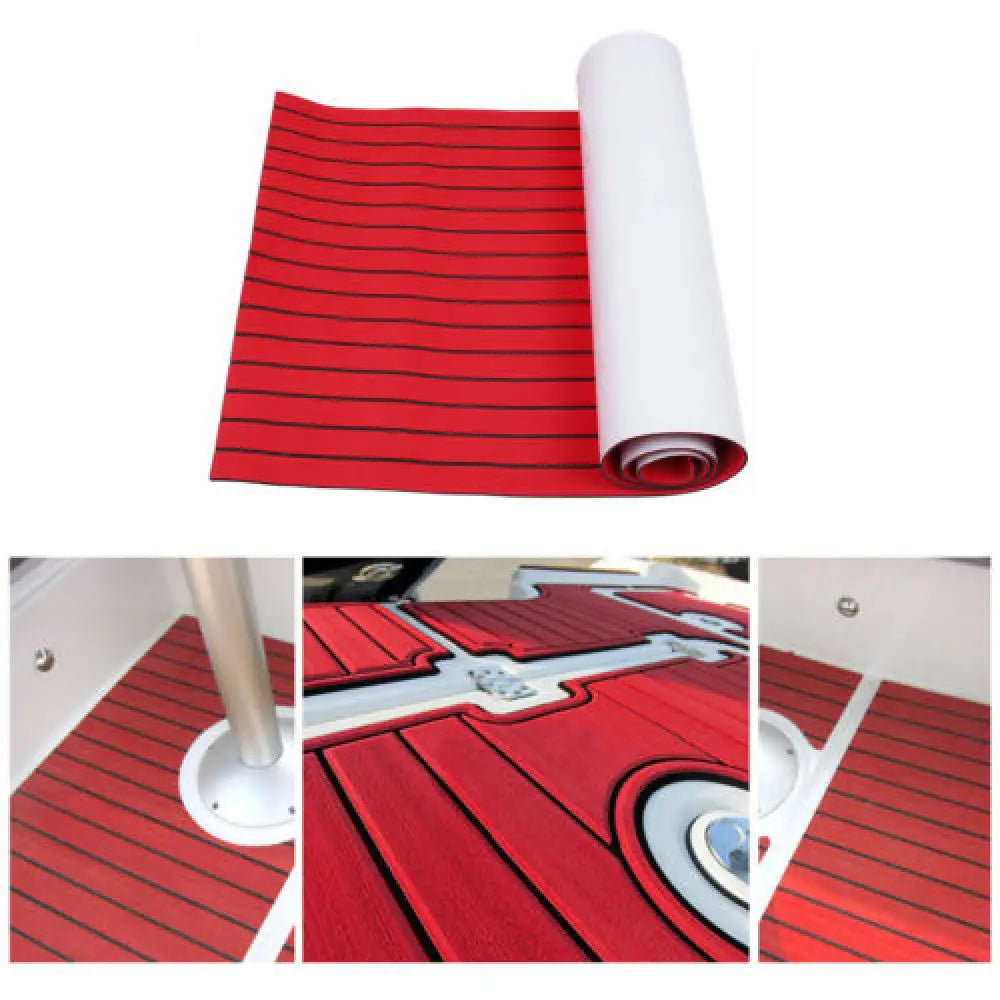 EVA Foam Yacht Mat, Non-slip Pad, Water-proof RV Mat Self-Adhesive Pad for Marine Boat Decking, RV Accsesories Red