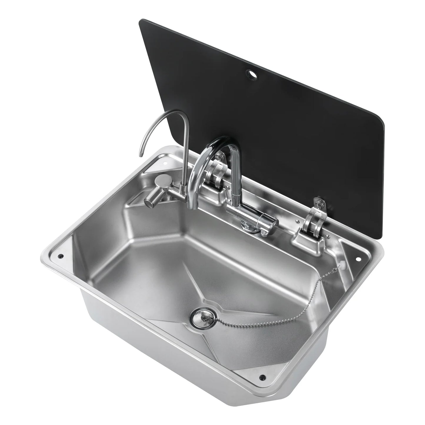 RV Kitchen Sink Stainless Steel Hand Wash Basin Sink for Yachts, Caravans, Horse-drawn Carriages, Camper Vans, Caravans, etc