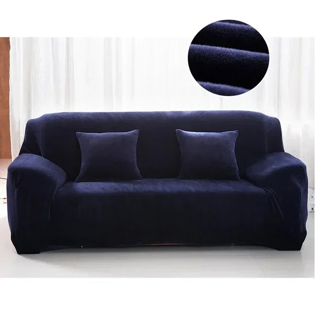 Thick Plush Sofa Covers Velvet Couch Cover Case for Living Room Soft Keep Warm Furniture Protector with 1Pc Free Pillowcase