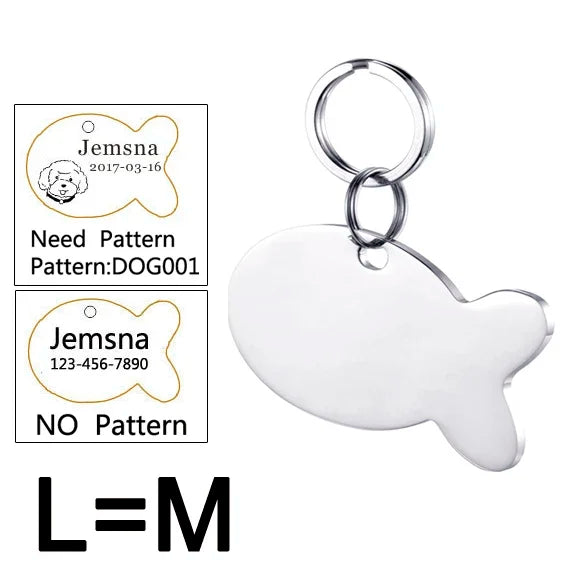 Dog ID Tag Free Engraving Name Tel Pet Collar Harness Pendant Clothes Accessories For Cat Custom Puppy Kitten Leash Pet Supplies