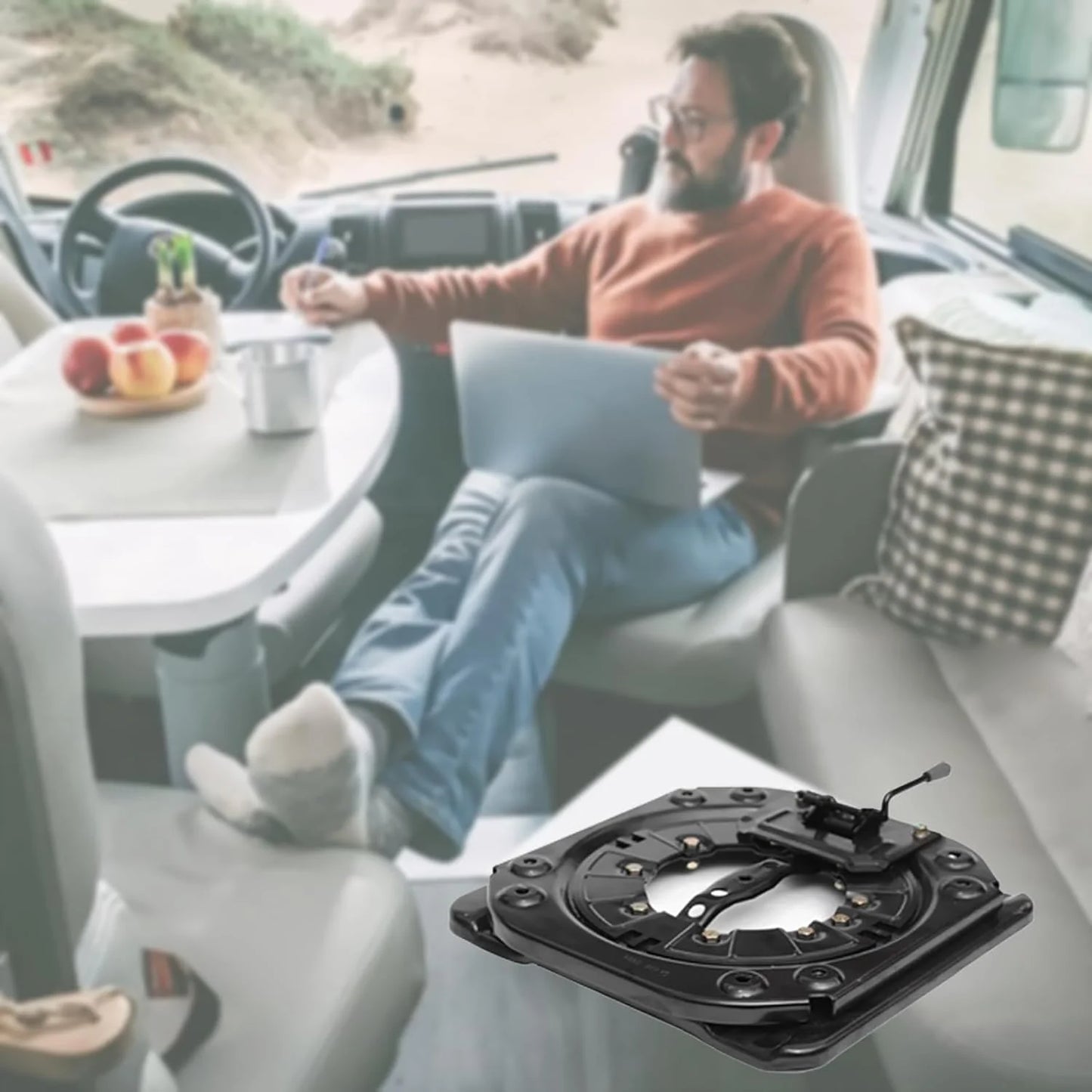 Heavy Duty Seat Swivel Base, 3.0mm Steel Plate Swivel Seat Base 360 Degree Rotatable for RV Van Camper Boat Truck Bus