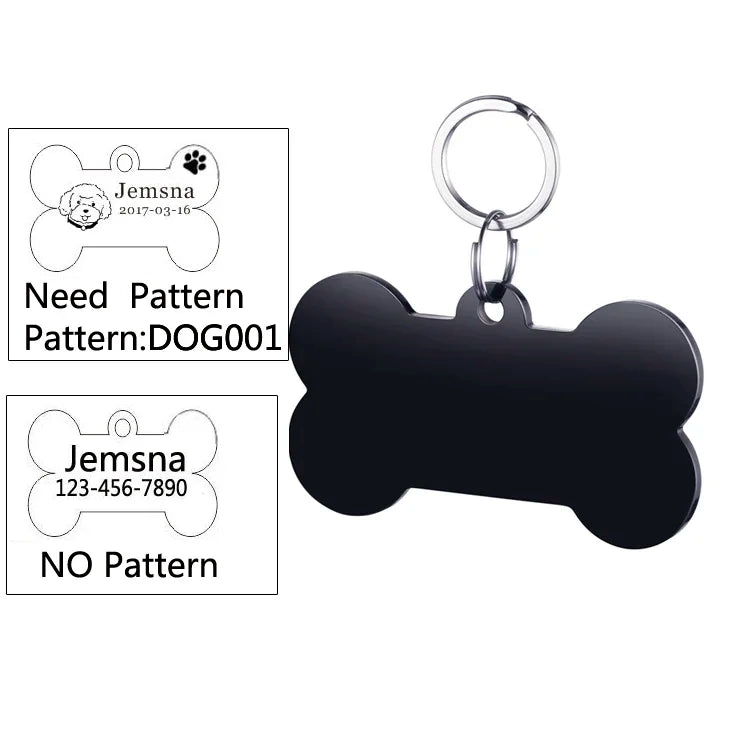 Dog ID Tag Free Engraving Name Tel Pet Collar Harness Pendant Clothes Accessories For Cat Custom Puppy Kitten Leash Pet Supplies
