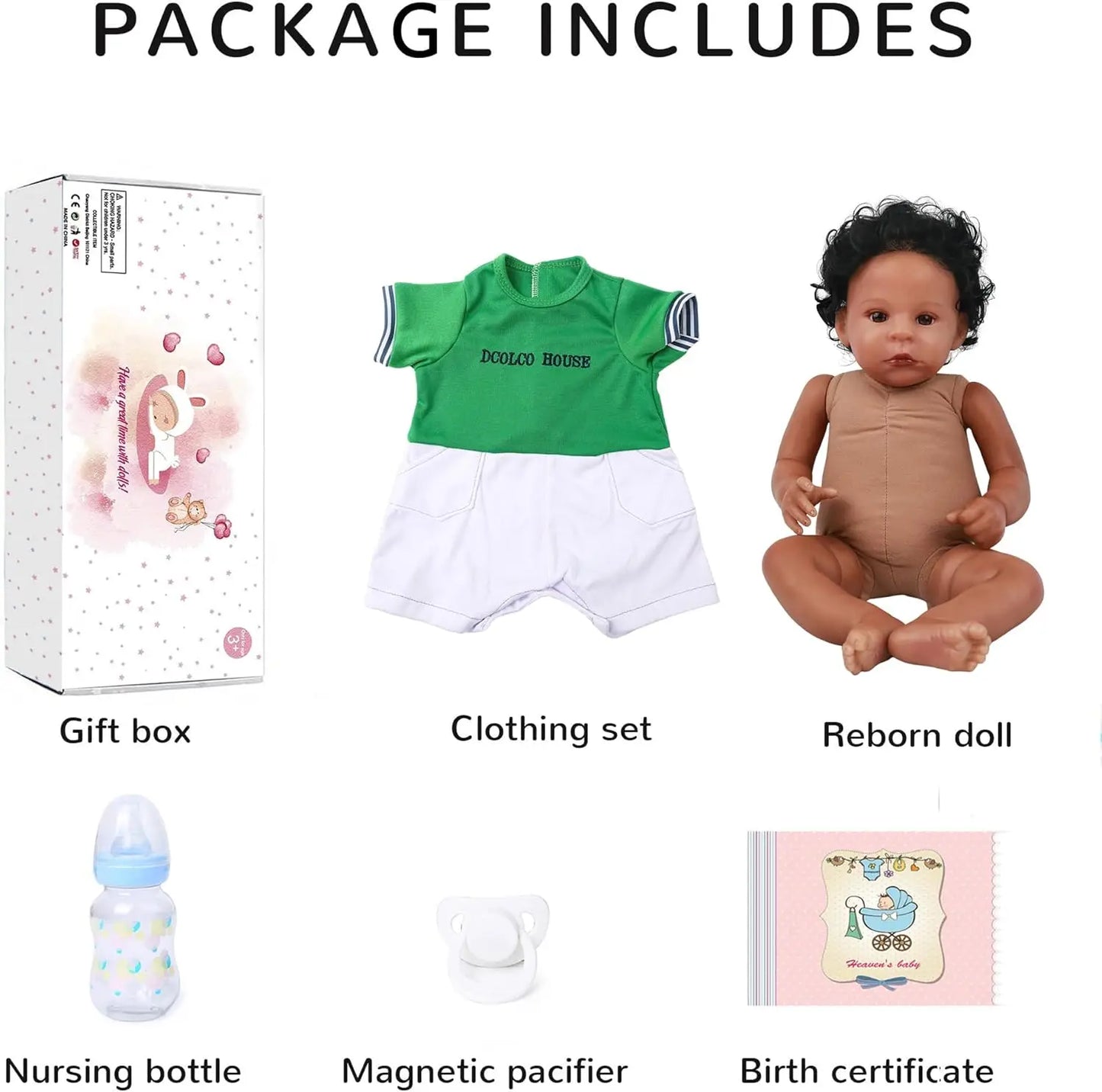 Realistic Reborn Baby Dolls Black Boy - 22 Inch African American Newborn Boy Doll, Lifelike Weighted Soft Body, Christmas Birthd