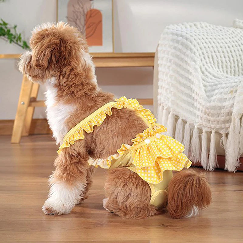 Reusable Washable Female Dog Diapers Cute Fashion Print High Absorbency Leak-Proof Design Female Dog Sanitary Pant Pet Supplies