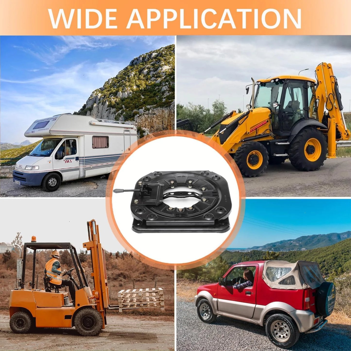 Heavy Duty Seat Swivel Base, 3.0mm Steel Plate Swivel Seat Base 360 Degree Rotatable for RV Van Camper Boat Truck Bus