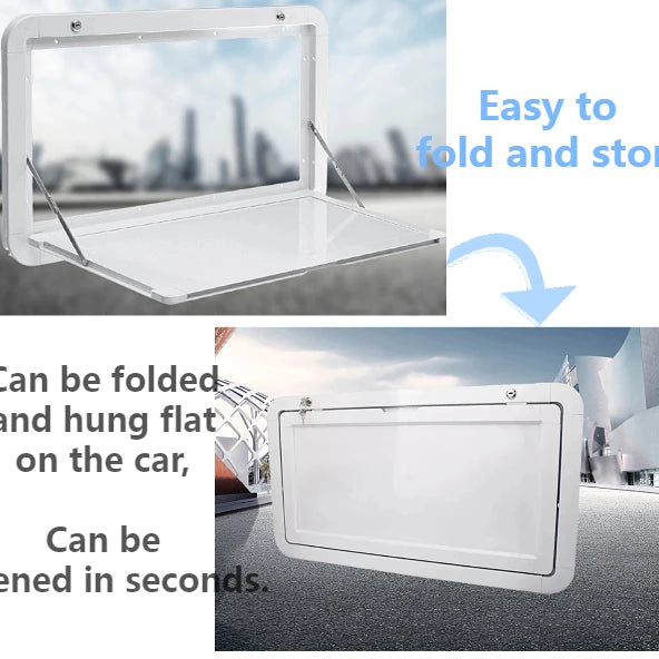 Foldable Aluminum Wall Mounted Picnic Table 31.5" x 17.7", Lockable Design for RV, Trailer, Camper, RV and Other Outdoor Uses.