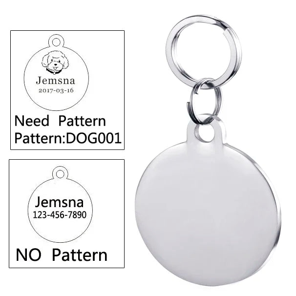 Dog ID Tag Free Engraving Name Tel Pet Collar Harness Pendant Clothes Accessories For Cat Custom Puppy Kitten Leash Pet Supplies