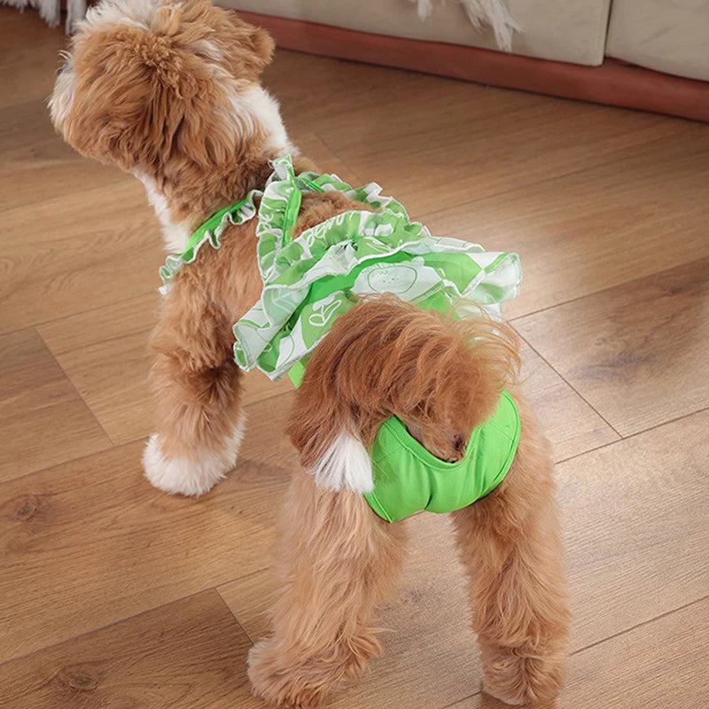 Reusable Washable Female Dog Diapers Cute Fashion Print High Absorbency Leak-Proof Design Female Dog Sanitary Pant Pet Supplies