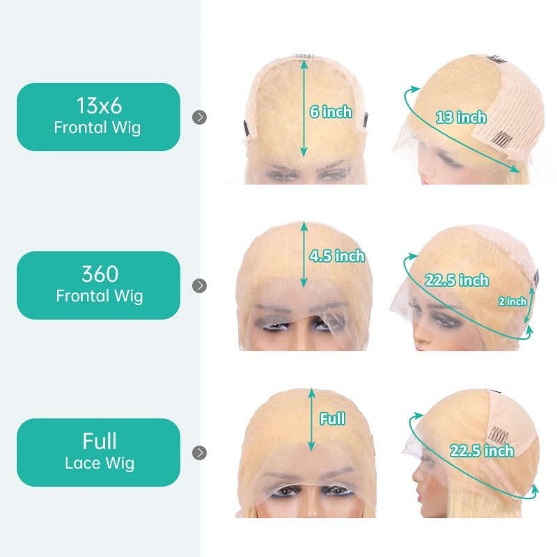 Human Hair Full Lace Blonde Lace Front Wig Human Hair 360 Lace Frontal Wig 613 13x6 Hd Lace Frontal Wig Brazilian Body Wave Wigs