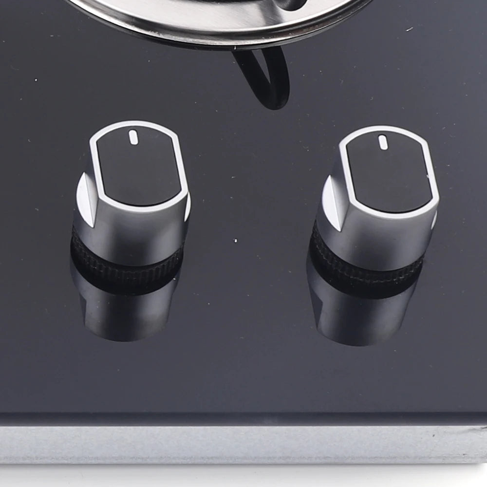 380*300*70mm Boat RV Camper LPG Gas Stove Hob with 8mm Thick Tempered Glass-Built in 2 Gas Burner