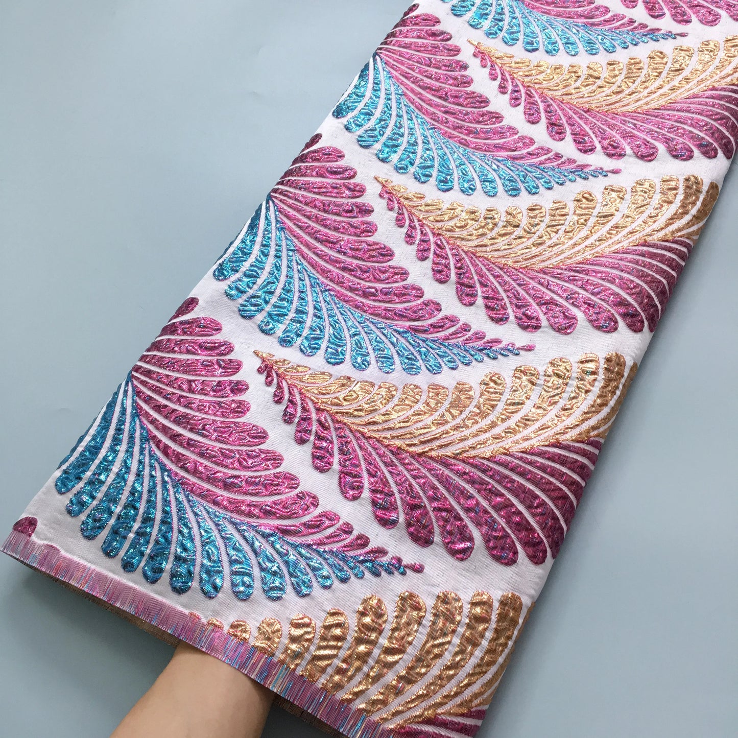 SJD LACE African Damask Lace Fabric 2025 High Quality French Gild Brocade Jacquard Lace For Women Wedding Party Dresses Sew 4012