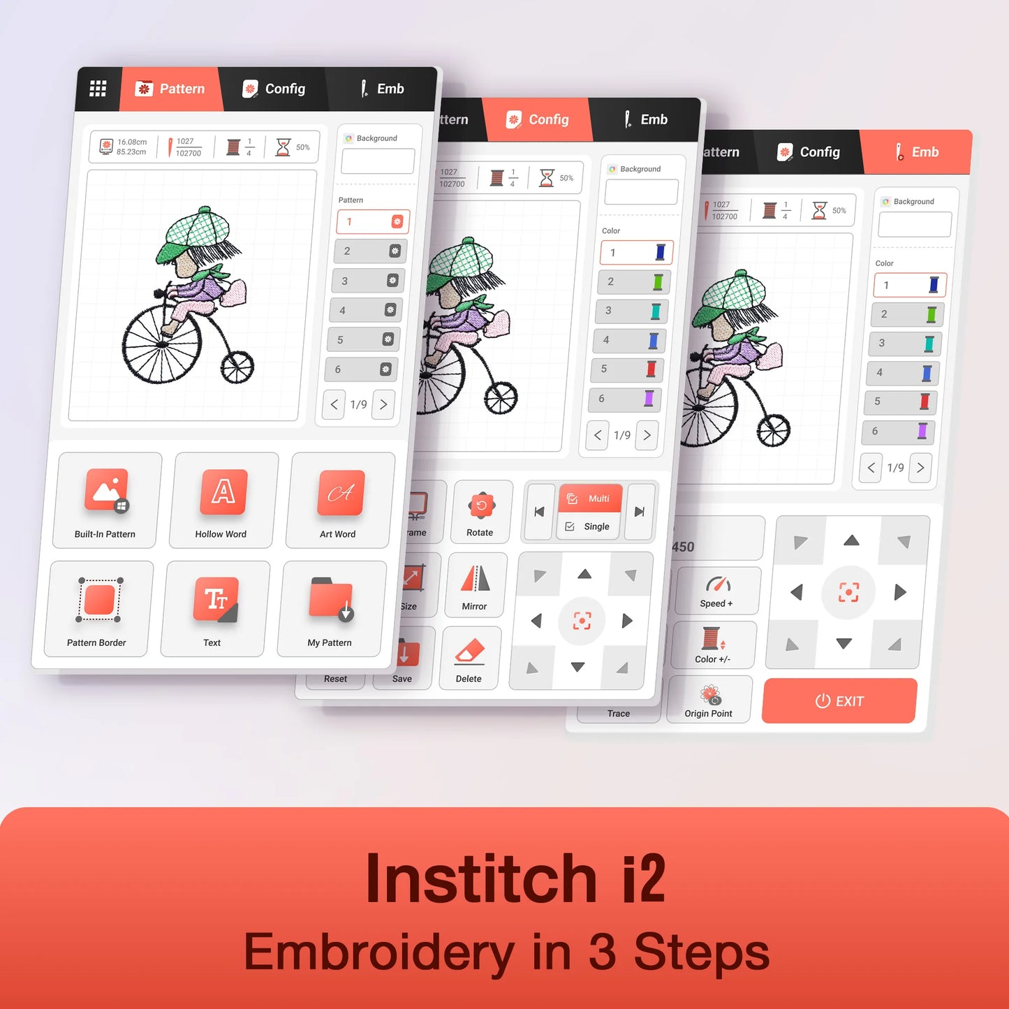 POOLIN Embroidery Machine EOC05  Computerized Machine Include Threads&Tear Away Stabilizer&Bobbin——EXCLUDING CUSTOMS DUTIES