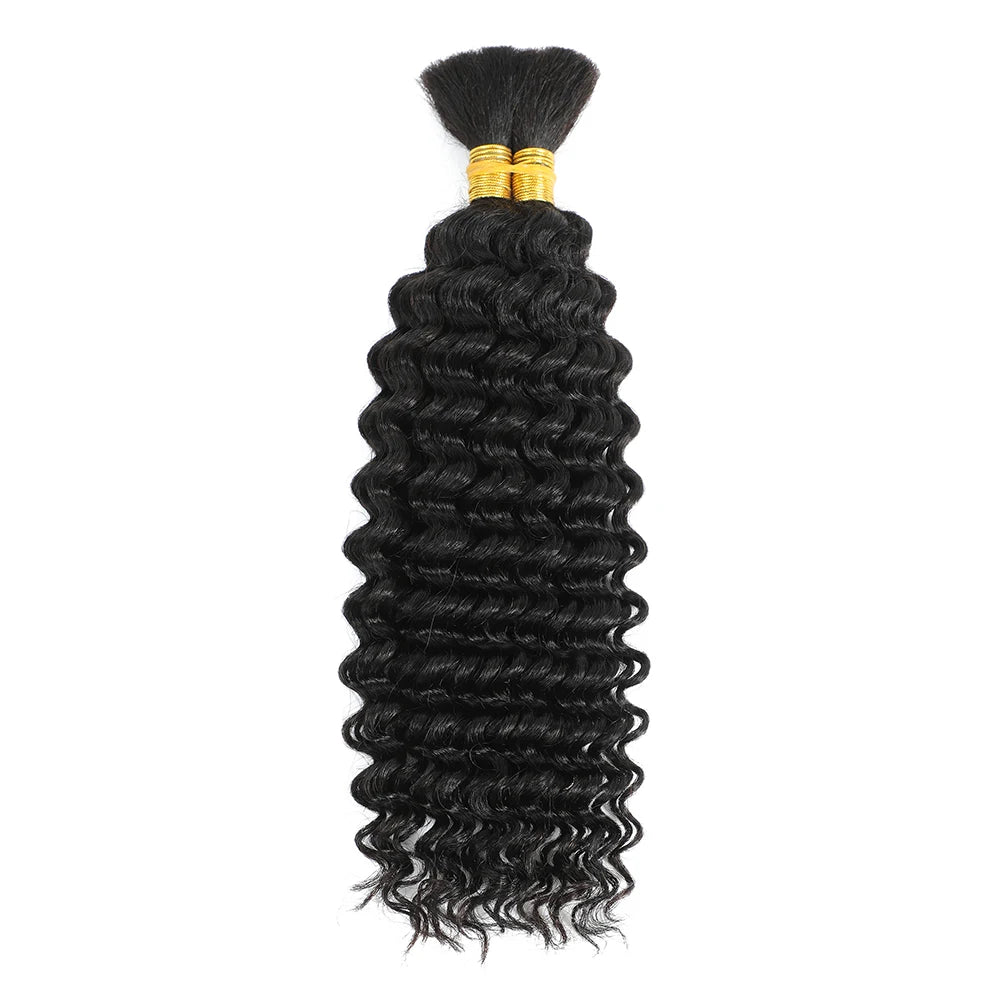 Bulk Braiding Hair Human hair Deep Wave Colored Unprocessed No Weft Boho Braids Human Hair Bulk Extensions Brazilian Remy Hair