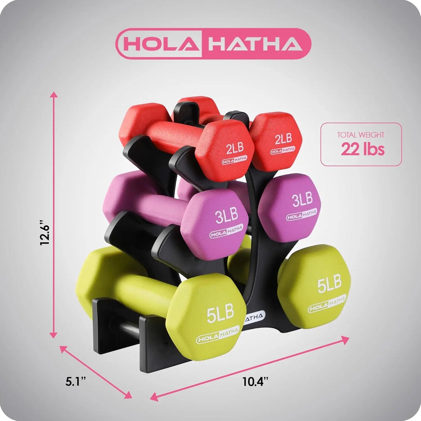 Dumbbell Free Hand Weight Set with Rack Ideal for Home Exercises to Gain Tone and Definition