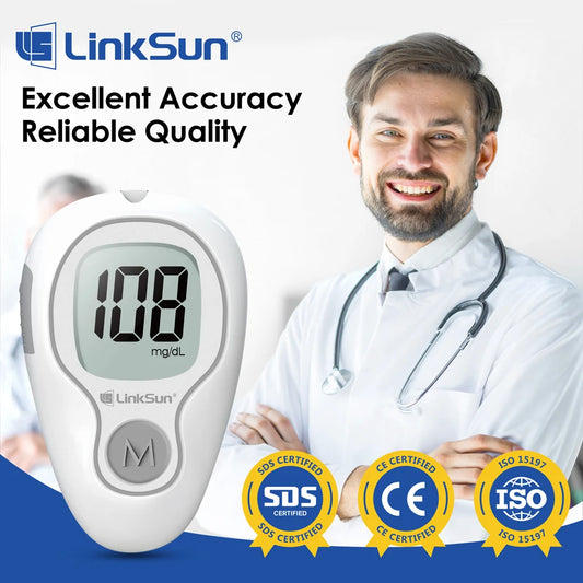 Blood Glucose Meter LinkSun G-425-3 Glucometer 50/100pcs Diabetes Tester Blood Sugar Monitor Digital Glucosemeter Complete Kit