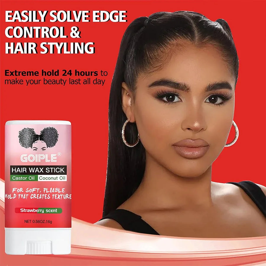 Edge Control for Black Women Natural Hair Gel Africa Edge Pomade Hairstyles Cream and Hair Wax Stick kit with Brush Band