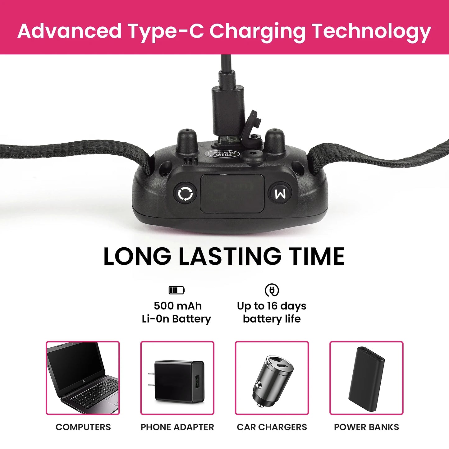 MASBRILL Bark Collar Rechargeable Anti Barking Training Collar Adjustable Sensitivity Intensity Beep Vibration for all Dogs