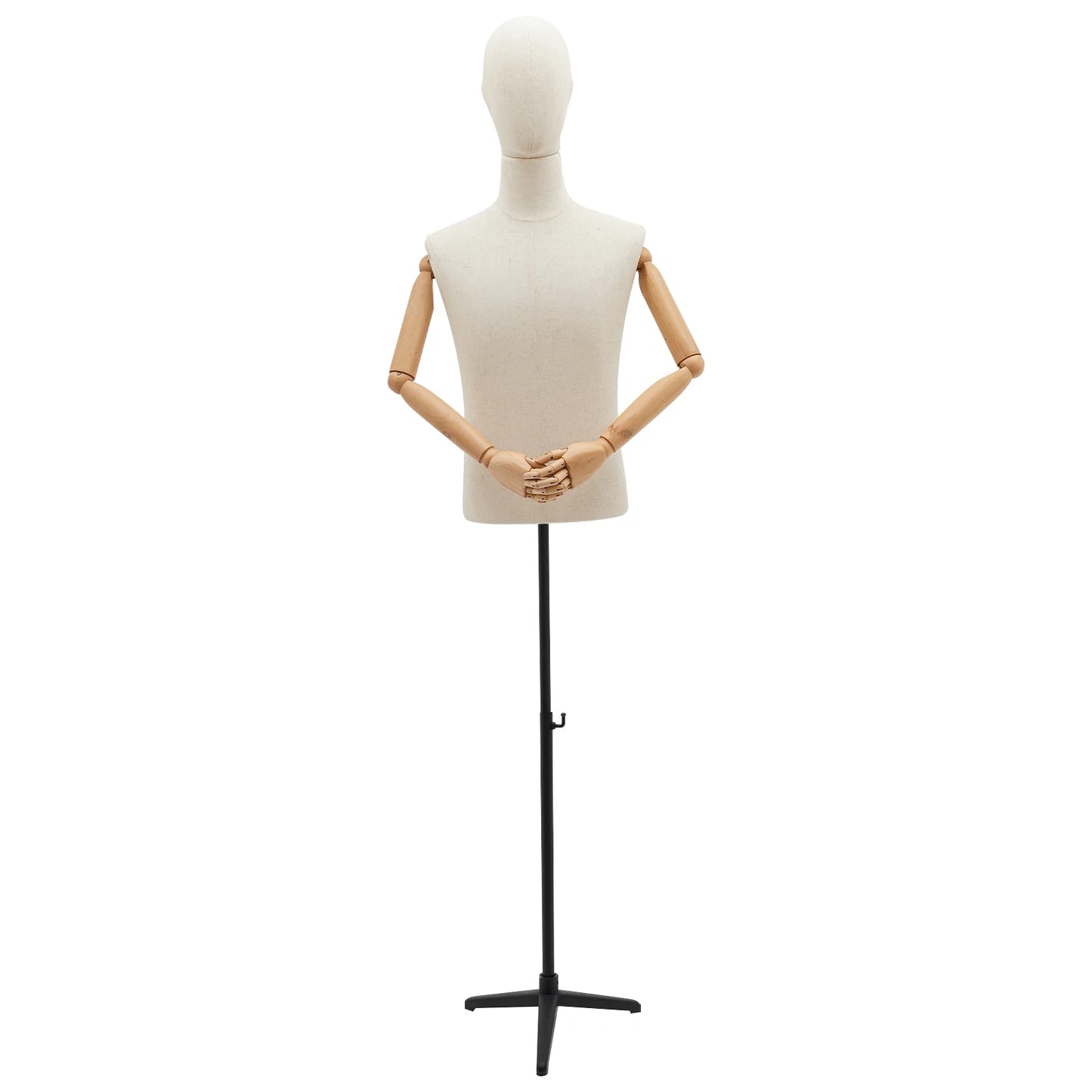 MaleMannequin Torso Mannequin Display Stand with Metal Stand Adjustable Height Male Dress Form Display Stand For Clothing Store