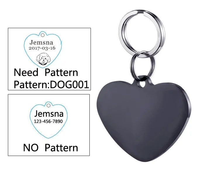 Dog ID Tag Free Engraving Name Tel Pet Collar Harness Pendant Clothes Accessories For Cat Custom Puppy Kitten Leash Pet Supplies