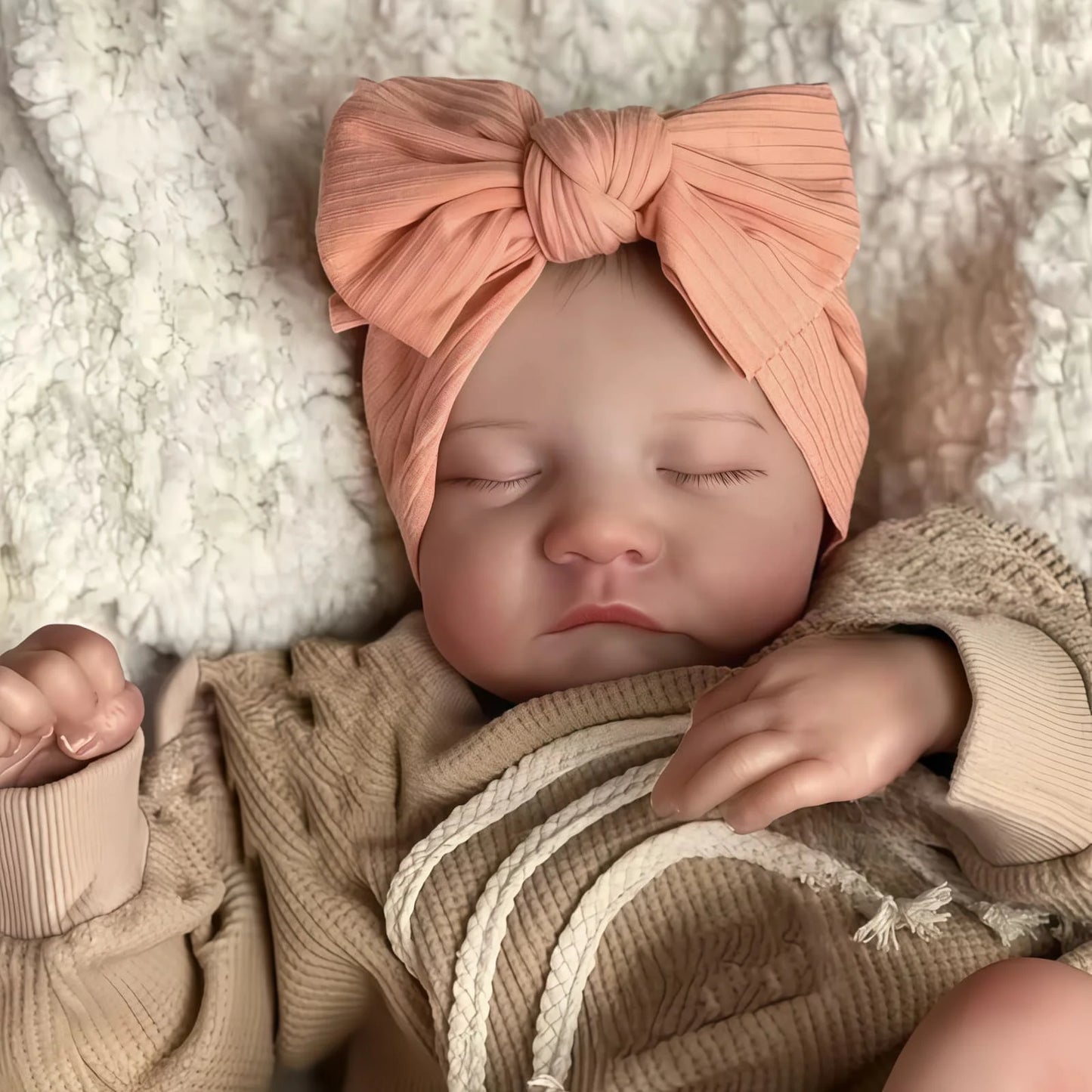 Risbecko Lifelike 43cm Finished Reborn Doll, Like Real Baby Handmade Art Doll, 3D Painted Skin With Visible Veins Vinyl Limbs