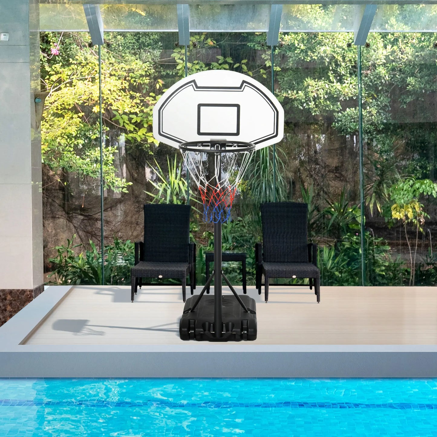Outdoor Basketball Hoop System Pool Water Sport Game Play Outdoor Adjustable