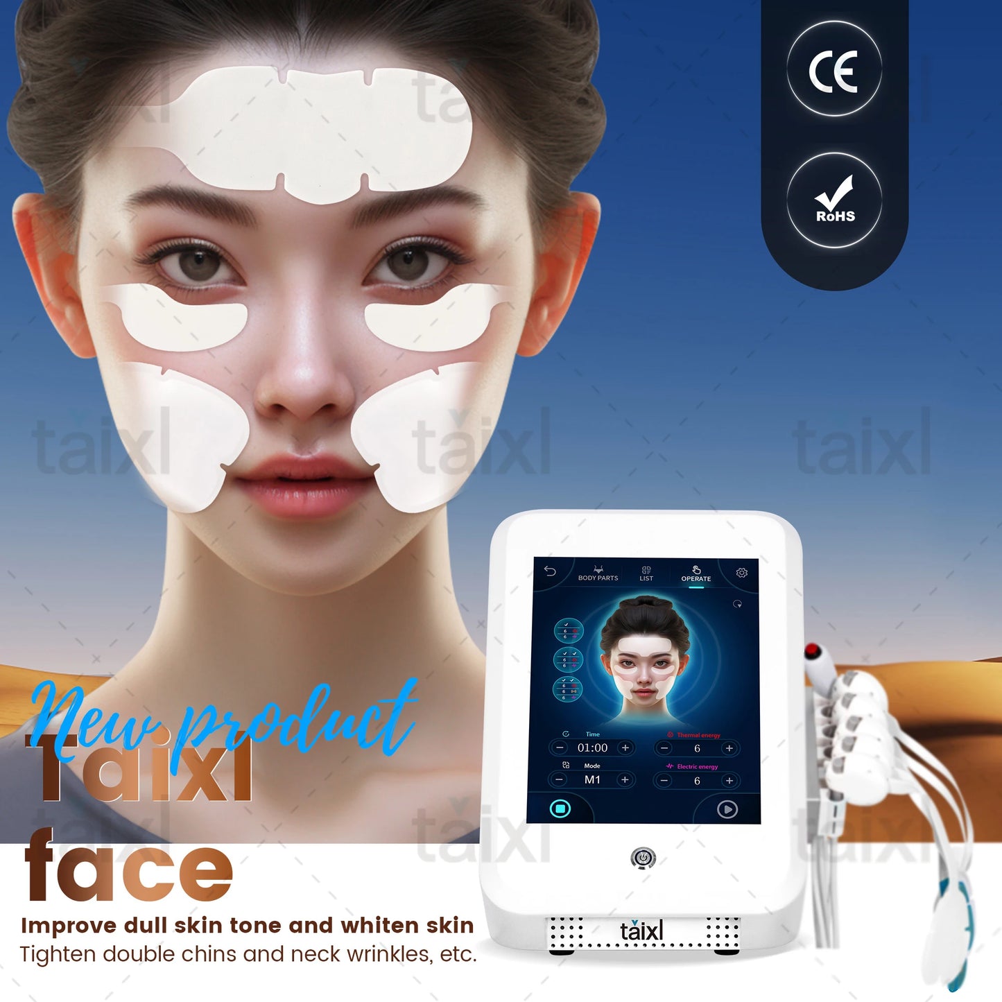 New Wrinkle Removal Anti-aging Microcurrent Facial Lifting Skin Tightening Emsrf Facial Machine Activate CollagenProfession